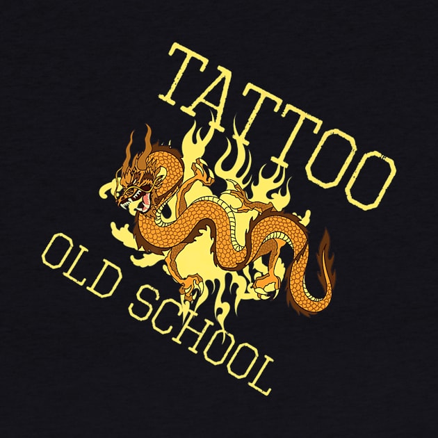 Cool Old School Dragon Tattoo Addict by Stick Figure103